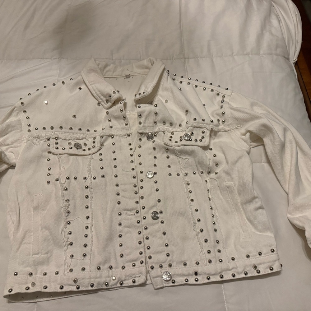 James Jeans White Studded Jacket